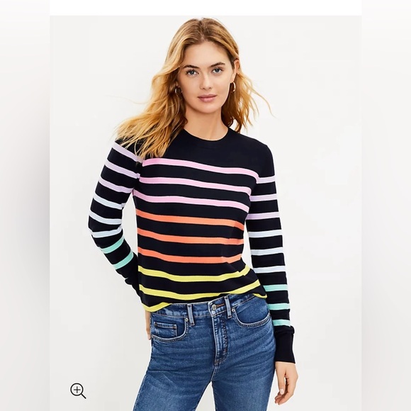 LOFT Sweaters - LOFT Rainbow Striped Sweater